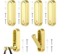 Sunkangkang Lot de 6 crochets muraux pliables dorés pour manteaux