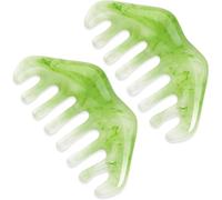 Sunkangkang Massage Comb, 2 PCS Jade Natural Guasha Scraping Scalp Comb Facial Care Massage Multifunctional Tool Gua Sha Comb Birthing Comb Massager for Head Caring Body Relaxing