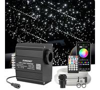 SUNKENET 12W Twinkle&Meteor 2-in-1 RGBW Ciel Etoile Voiture, 550pcs*0.75mm*3m+Shooting Star Light Kit avec Bluetooth/Télécommande, Fibre Optique Lumineuse+Adaptateur+Prise Pour Voiture/Maison