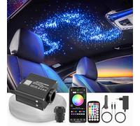 SUNKENET 16W RGBW Ciel Etoile Voiture 450pcs*0.75mm*3m LED Ciel De Toit Bluetooth/Télécommande, Fibre Optique Lumineuse +Adaptateur+Prise pour Maison/Théâtre