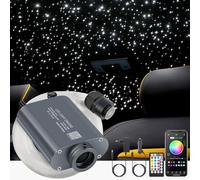 SUNKENET 16W RGBW Ciel Etoile Voiture, 450pcs*0.75mm*3m Led Ciel De Toit Etoile Voiture Bluetooth//Télécommande, Fibre Optique Lumineuse +Adaptateur+Prise Pour Voiture/Maison/Théâtre