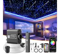 SUNKENET 16W RGBW Fibre Optique Lumineuse Meteor 550pcs 0.75mm 3m LED Bluetooth/Télécommande Kit Éclairage Ciel Étoilé Voiture/Maison