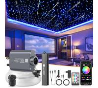 SUNKENET 16W RGBW Meteor Lumineuse, 550pcs*0.75mm*4m LED Fibre Optique Bluetooth/Télécommande, Ciel Etoile Fibre Optique +Kit d'éclairage pour étoile filante pour Voiture/Maison