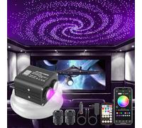 SUNKENET 20W RGBW Twinkle Ciel Étoilé Voiture, 900pcs*0.75mm*3m LED Ciel De Toit Bluetooth/Télécommande, Fibre Optique Lumineuse +Adaptateur+Prise pour Maison/Théâtre
