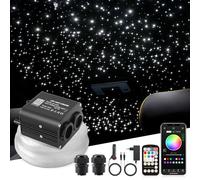 SUNKENET Ciel étoilé scintillant 20 W - 1000 pièces x 0,75 mm x 4 m - Ciel étoilé - Fibre optique RGBW - Application Bluetooth - Télécommande - LED - Pour voiture, plafond, théâtre