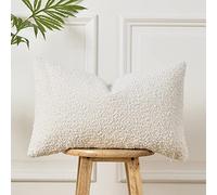 Sunkifover Lot de 2 Housses de Coussin Lombaire texturées en Bouclette rectangulaire décorative pour canapé, lit, Chambre à Coucher, Salon, décoration d'intérieur, 30,5 x 50,8 cm, Blanc