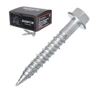 SUNKIN Lot de 60 vis à béton bimétallique en acier inoxydable 18-8 plaqué zinc, n° 35,6 x 4,8 cm, idéales pour les projets de plein air