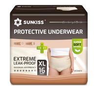 SUNKISS Couches Adulte Femme - Culottes Jetables Incontinence - Slips Absorbants Post-Partum et Maternité - Protection Urinaire Maximale - Beige - Taille XL - 16 Unités