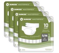 SUNKISS MASTERPIECE Couches Adultes avec Absorption Ultime, Culottes d’incontinence Jetables Unisexes pour Femmes et Hommes, Protection Pendant la Nuit, Blanc, Taille S/M, 40 Unités