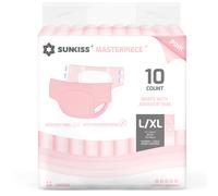 SUNKISS MASTERPIECE Couches Adultes avec Absorption Ultime, Culottes d’incontinence Jetables Unisexes pour Femmes et Hommes, Protection Pendant la Nuit, Rose, Taille L/XL, 10 Unités