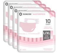SUNKISS MASTERPIECE Couches Adultes avec Absorption Ultime, Culottes d’incontinence Jetables Unisexes pour Femmes et Hommes, Protection Pendant la Nuit, Rose, Taille L/XL, 40 Unités