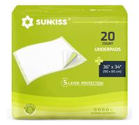 SUNKISS TrustPlus Alèses jetables 90 x 85 cm pour incontinence, protège-matelas super-absorbants et imperméables, protège-meubles, tapis absorbants pour adultes, personnes âgées et animaux, 20 unités