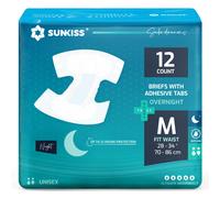 SUNKISS TrustPlus Couches Adultes pour la Nuit, Culottes d’incontinence Jetables pour Hommes et Femmes, Contrôle des Odeurs, Unisexe, Taille M, 12 Unités
