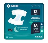 SUNKISS TrustPlus Couches Adultes pour la Nuit, Culottes d’incontinence Jetables pour Hommes et Femmes, Contrôle des Odeurs, Unisexe, Taille M, 12 Unités