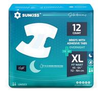 SUNKISS TrustPlus Couches Adultes pour la Nuit, Culottes d’incontinence Jetables pour Hommes et Femmes, Contrôle des Odeurs, Unisexe, Taille XL, 12 Unités