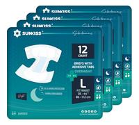 SUNKISS TrustPlus Couches Adultes pour la Nuit, Culottes d’incontinence Jetables pour Hommes et Femmes, Contrôle des Odeurs, Unisexe, Taille L, 48 Unités
