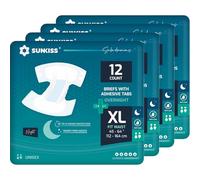 SUNKISS TrustPlus Couches Adultes pour la Nuit, Culottes d’incontinence Jetables pour Hommes et Femmes, Contrôle des Odeurs, Unisexe, Taille XL, 48 Unités