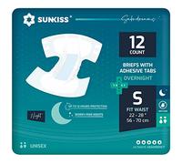 SUNKISS TrustPlus Couches Adultes pour la Nuit, Culottes d’incontinence Jetables pour Hommes et Femmes, Contrôle des Odeurs, Unisexe, Taille S, 12 Unités