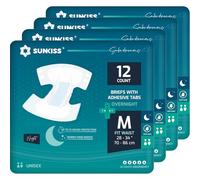 SUNKISS TrustPlus Couches Adultes pour la Nuit, Culottes d’incontinence Jetables pour Hommes et Femmes, Contrôle des Odeurs, Unisexe, Taille M, 48 Unités