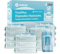 SUNKISS Trustplus Lingettes pour Adultes, Lingettes Nettoyantes Extra Épaisses 20 x 30 cm pour le Corps avec Aloès pour Incontinence et Hygiène Intime, Parfumé, 800 Unité