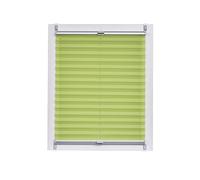 Sunl INES Store plissé fabriqué en Allemagne, lumière du Jour, crêpes Uni Wohn-Guide Klemmfix, Argent Gris Rail, 100 x 150, Plastique, Vert, 100 x 2.3 x 150 cm