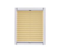 Sunl INES Store plissé fabriqué en Allemagne, lumière du Jour, crêpes Uni Wohn-Guide Klemmfix, Argent Gris Rail, 110 x 150, Plastique, Jaune, 110 x 2.3 x 150 cm