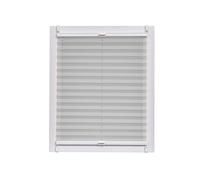 Sunl INES Store plissé fabriqué en Allemagne, lumière du Jour, crêpes Uni Wohn-Guide Klemmfix, Rail Blanche, 125 x 150, Plastique, Gris, 125 x 2.3 x 150 cm