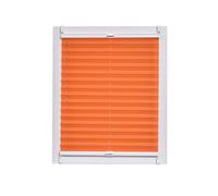 Sunl INES Store plissé fabriqué en Allemagne, lumière du Jour, crêpes Uni Wohn-Guide Klemmfix, Rail Blanche, 80 x 150, Plastique, Orange, 80 x 2.3 x 150 cm