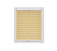 Sunl INES Store plissé fabriqué en Allemagne, lumière du Jour, crêpes Uni Wohn-Guide Klemmfix, Rail Blanche, 135 X 150, Plastique, Jaune, 135 x 2.3 x 150 cm