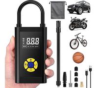 Sunlary Compresseur à Air Portatif, 2023 New Version Gonfleur Pneus Voiture Pompe a Velo Mini Compresseur de Voiture écran LCD Numérique, 150PSI, Type-C Charge avec Lampe LED