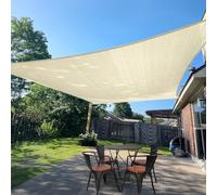 SUNLAX Voile d'ombrage rectangulaire Beige de 3 x 4 m pour extérieur, Couverture de pergola, Voile d'ombrage bloquant Les Rayons UV