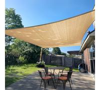 SUNLAX Voile d'ombrage rectangulaire pour extérieur, 2,4 x 3 m, Sable, pour terrasse, pergola, Voile d'ombrage bloquant Les UV