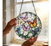 Sunlight Catcher Ornament - Acrylic Jigsaw Window Decor, 7.8 inch Romantic 2D Hangable Design with Light Refraction Effect for Colorful Display Hanging Ornament for Porch Garden Living Room