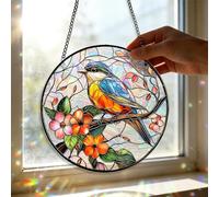 Sunlight Catcher Ornament - Acrylic Jigsaw Window Decor, 7.8 inch Romantic 2D Hangable Design with Light Refraction Effect for Colorful Display Hanging Ornament for Porch Garden Living Room