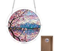 Sunlight Catcher Window Decor - Acrylic Hanging Ornament for Bedroom Balcony | Flat Round Prism Pendant with Metal Chain, Colorful Light Reflection Porch Garden Entryway Decoration