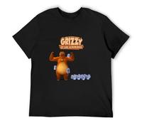 Sunlight Grizzy Bear Cute Lemmings Shirt Men's Clothing Black XXL