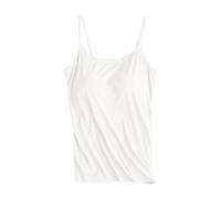 Sunlighty Débardeur ample avec soutien-gorge intégré, caraco d'été 2024, débardeur à bretelles spaghetti pour femmes, blanc, S