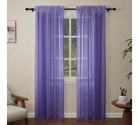 SUNLIMEI Rideaux Voilages Salon 190 x 170 cm Anti UV Decoration Translucide, avec Manchon de Tige Rideau à Oeillets Décoration de Fenetre pour Fenetre Chambre Adulte Salon, Pourpre