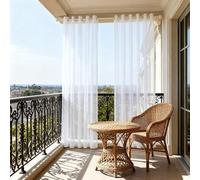 SUNLIMEI Rideaux Voilages Salon 40 x 125 cm Demi Transparent, Polyester, Plusieurs Tailles Voile et Draperies Décoration de Fenetre pour Fenêtre Porte Cuisine Chambre Enfant, Blanc