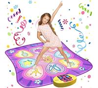 SUNLIN Tapis de Danse pour Filles de 3 à 10 Ans avec Lumières LED, Volume Réglable, 9 Musiques Intégrées, 7 Modes de Jeu, 5 Niveaux de Défi, Cadeaux de Noël et Anniversaire pour Filles de 3 à 8 Ans