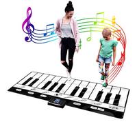 SUNLIN Tapis de Piano de 1,8 m, Tapis Clavier de Sol : 24 Touches, 10 Démonstrations, 8 Sons d'Instruments, Jouet Musical Cadeau pour Garçons et Filles de 3 à 9 Ans