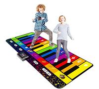 SUNLIN Tapis de Piano Géant de 1,8 m pour Enfants et Tout-Petits, 24 Touches, 10 Chansons Intégrées, 8 Sons d'Instruments, Jouet Musical Cadeau pour Garçons et Filles de 3 4 5 6 7 8 9 Ans
