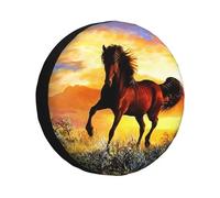 Sunlion Prancing Spare Opathy Cover,Accessoires De Protection De Roue De Voiture,Noir,Friesian,Jeep Pajero Horse,Suv,Montres,4x4 - Type 14 Inch #B