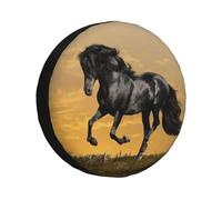 Sunlion Prancing Spare Opathy Cover,Accessoires De Protection De Roue De Voiture,Noir,Friesian,Jeep Pajero Horse,Suv,Montres,4x4 - Type 16 Inch #L
