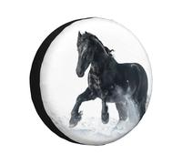 Sunlion Prancing Spare Opathy Cover,Accessoires De Protection De Roue De Voiture,Noir,Friesian,Jeep Pajero Horse,Suv,Montres,4x4 - Type 17 Inch #C