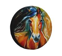 Sunlion Prancing Spare Opathy Cover,Accessoires De Protection De Roue De Voiture,Noir,Friesian,Jeep Pajero Horse,Suv,Montres,4x4 - Type 17 Inch #F
