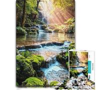 Sunlit Forest Cascades Puzzle À Motif 1000pcs (70x50cm) Défi | Activité puzzle relaxante autour d’une table, pour rester concentré.