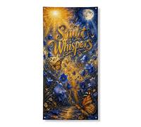 Sunlit Whispers Bannière décorative pour porte d'entrée de jardin, intérieur et extérieur, printemps été, 91,4 x 183 cm