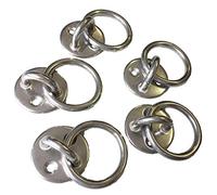 Sunload Lot de 5 plaques Rondes avec Anneau Diamètre 50 mm Hauteur 32 mm Diamètre intérieur 50 mm en Acier Inoxydable V4A