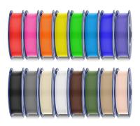 SUNLU 250G*16 PL 2.0 3D Filament Bundle, 250G par Bobine, Lot de 16 | Noir+Blanc+Gris+Rouge+Bleu Klein+Vert+Jaune+OrangeSoleil+BrunCafé+Beige+VertOlive+Chêne+VioletLavande+Cyan+BlancCassé+Magenta